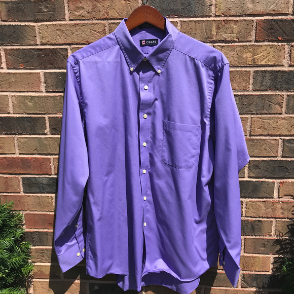 Chaps Wrinkle Free Men's Button-Down Dress Shirt - Picture 1 of 4